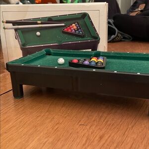 VINTAGE miniature pool table set